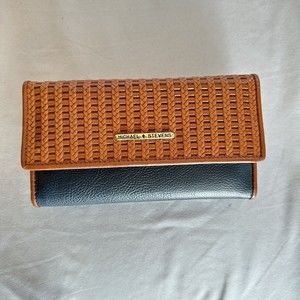 Vintage Michael Stevens Brown Wallet Coin Purse Genuine Leather NEW